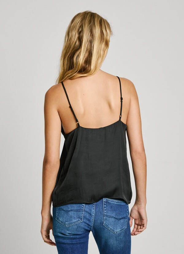 Pepe Jeans top satinado encaje Liquidación