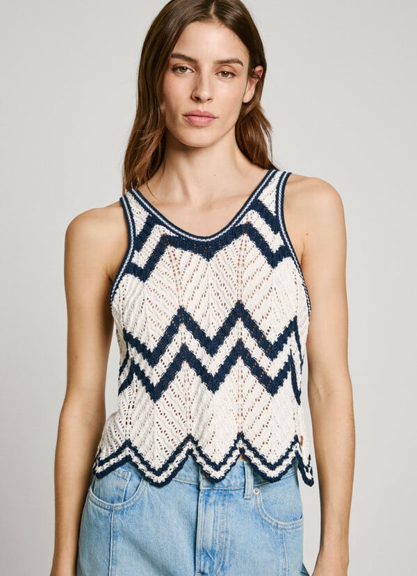 Pepe Jeans top de punto sin mangas Oferta especial