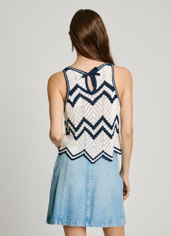 Pepe Jeans top de punto sin mangas Oferta especial