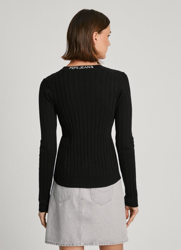 Pepe Jeans cárdigan canalé cuello pico Precio de fábrica