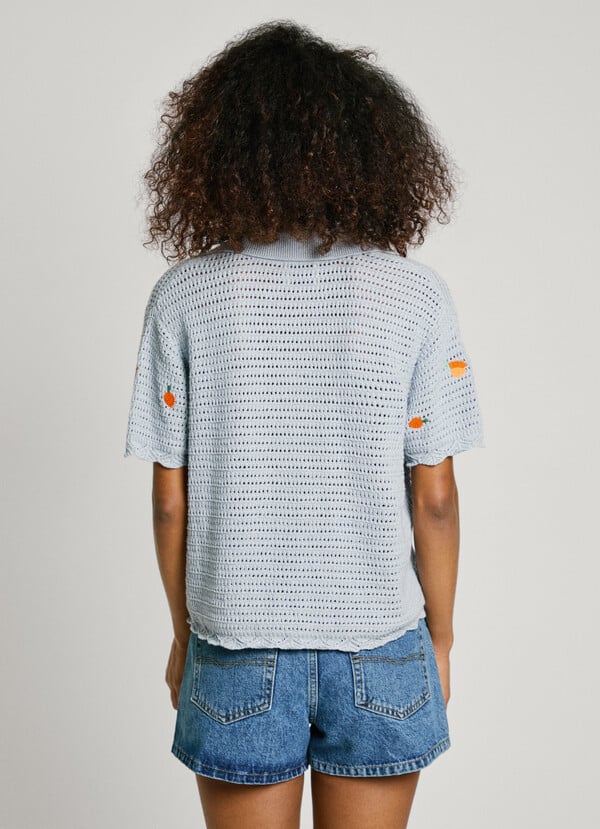 Pepe Jeans camisa de punto con frutas bordadas Oferta especial de fábrica