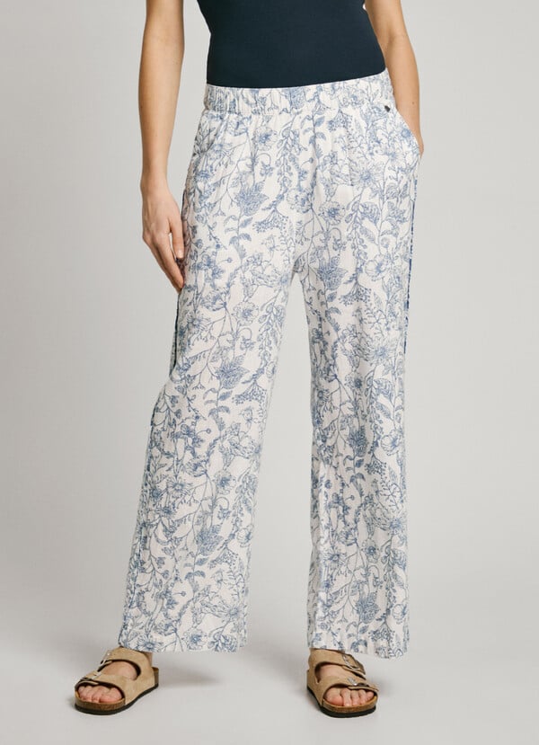 Pepe Jeans pantalón recto estampado floral Tienda de fábrica