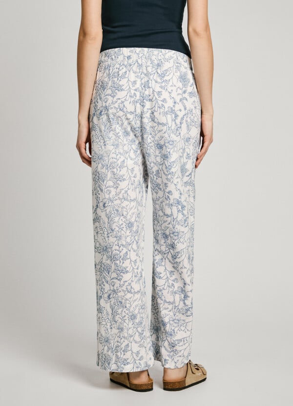 Pepe Jeans pantalón recto estampado floral Tienda de fábrica