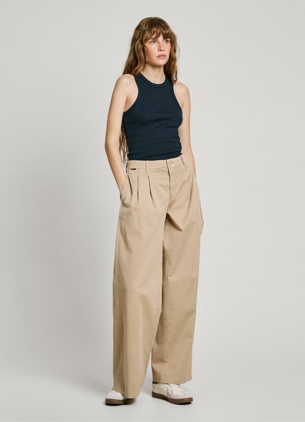 Pepe Jeans pantalón chino pierna ancha Ofertas de temporada