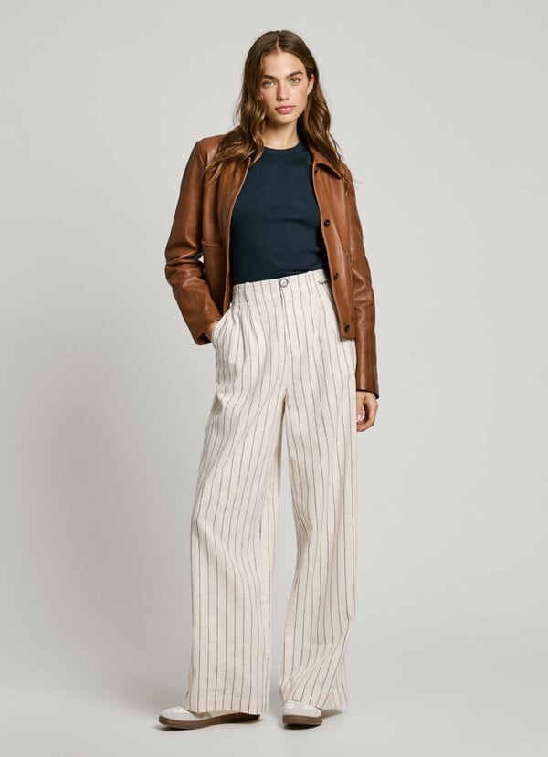 Pepe Jeans pantalón ancho de rayas Ofertas especiales