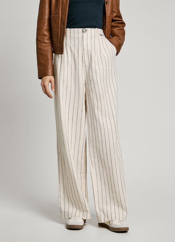 Pepe Jeans pantalón ancho de rayas Ofertas especiales
