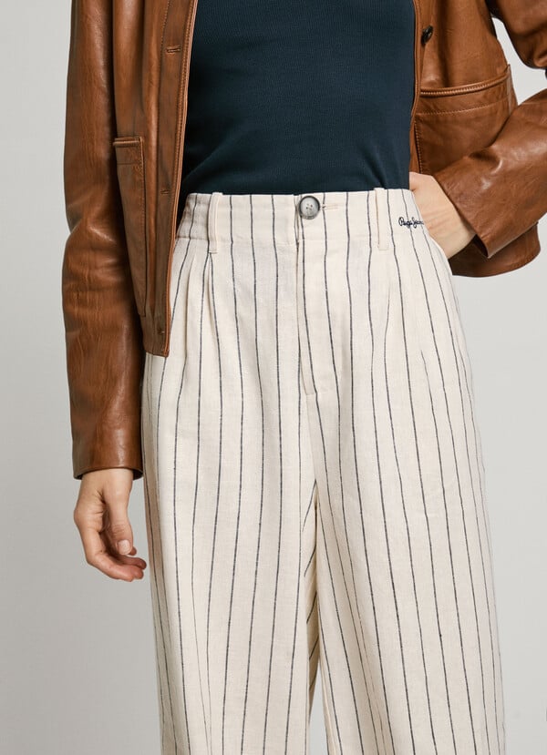Pepe Jeans pantalón ancho de rayas Ofertas especiales