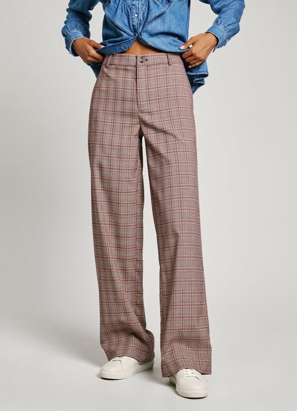 Pepe Jeans pantalón ancho de cuadros Ofertas