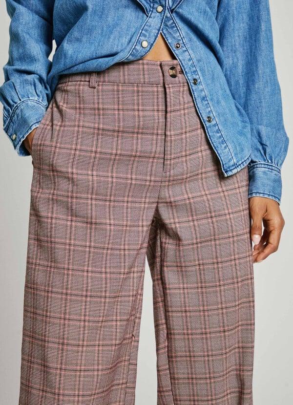 Pepe Jeans pantalón ancho de cuadros Ofertas