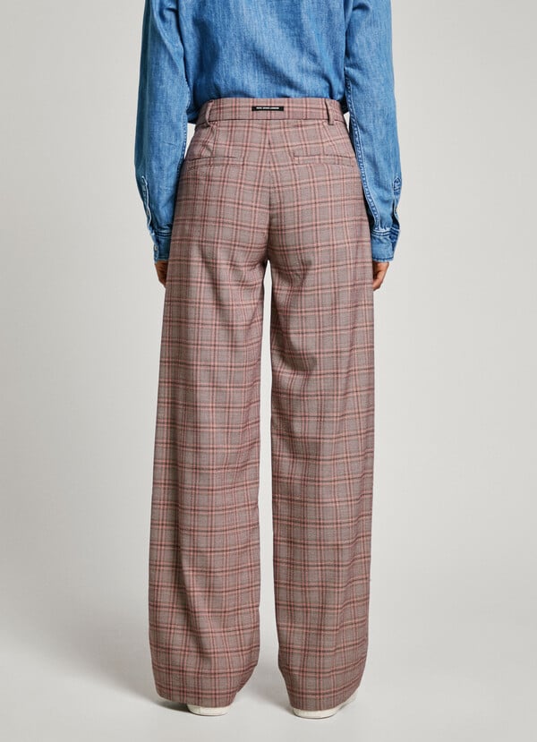 Pepe Jeans pantalón ancho de cuadros Ofertas