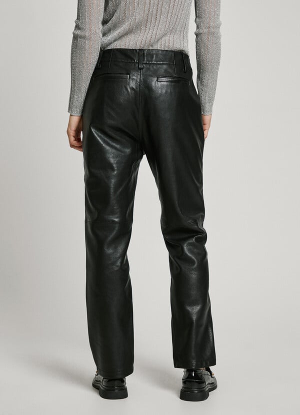 Pepe Jeans pantalón recto piel Gran oferta