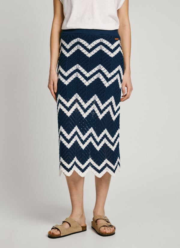Pepe Jeans falda midi estampado zigzag Tienda