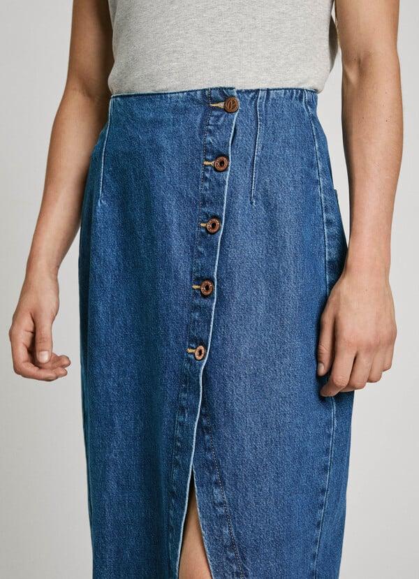 Pepe Jeans falda midi denim fit regular Liquidación