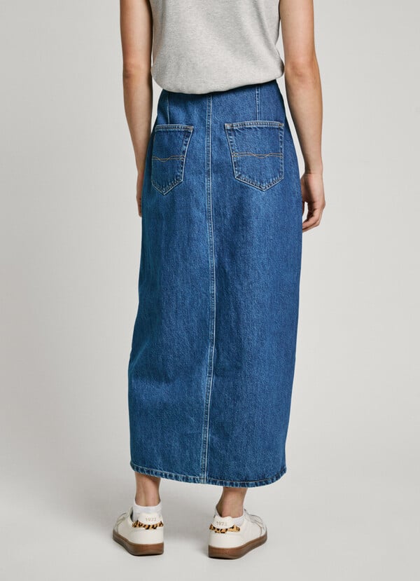 Pepe Jeans falda midi denim fit regular Liquidación
