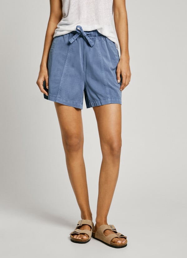 Pepe Jeans bermuda paper bag de sarga Envío gratis
