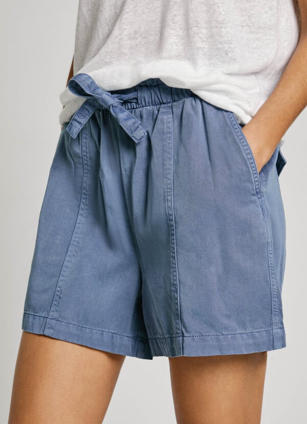 Pepe Jeans bermuda paper bag de sarga Envío gratis