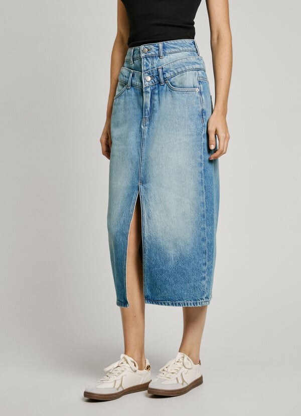 Pepe Jeans falda midi denim fit slim Solo hoy