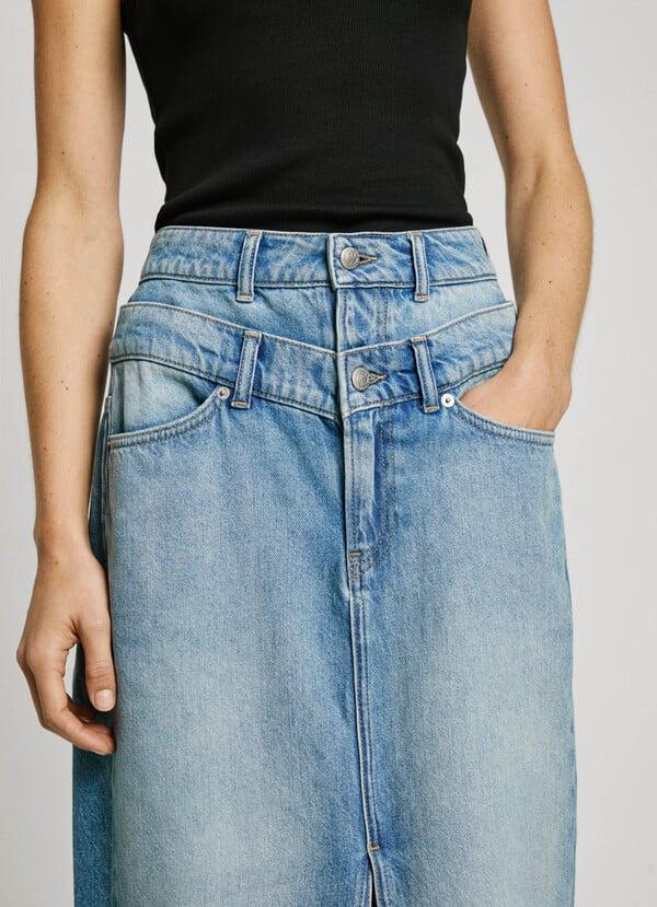 Pepe Jeans falda midi denim fit slim Solo hoy
