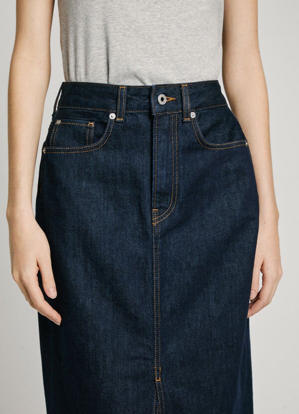 Pepe Jeans falda midi denim fit slim Grandes descuentos
