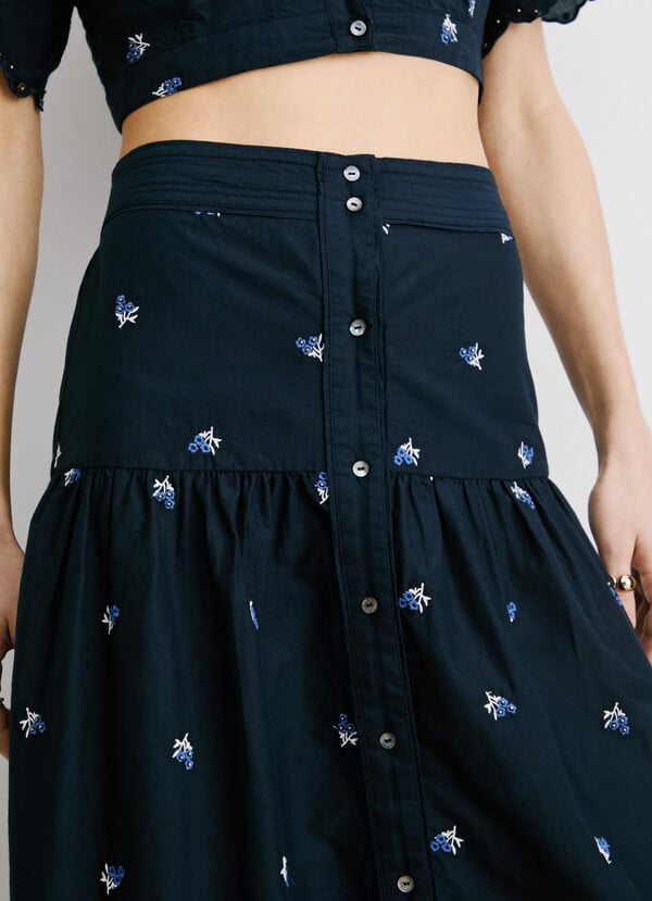 Pepe Jeans falda midi popelín Limitado a 3 días