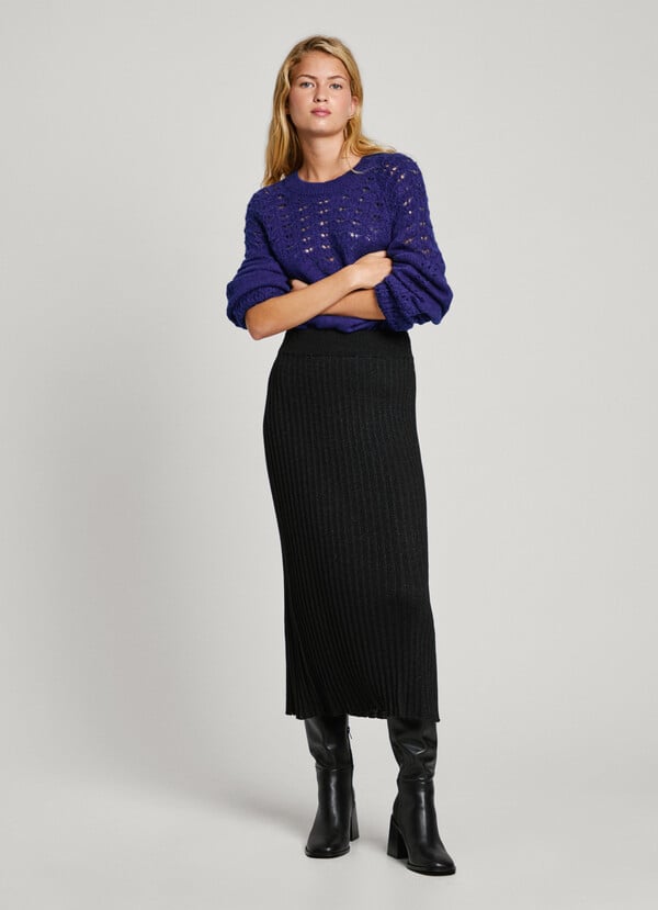 Pepe Jeans falda midi rayas canalé Ahorra y exporta