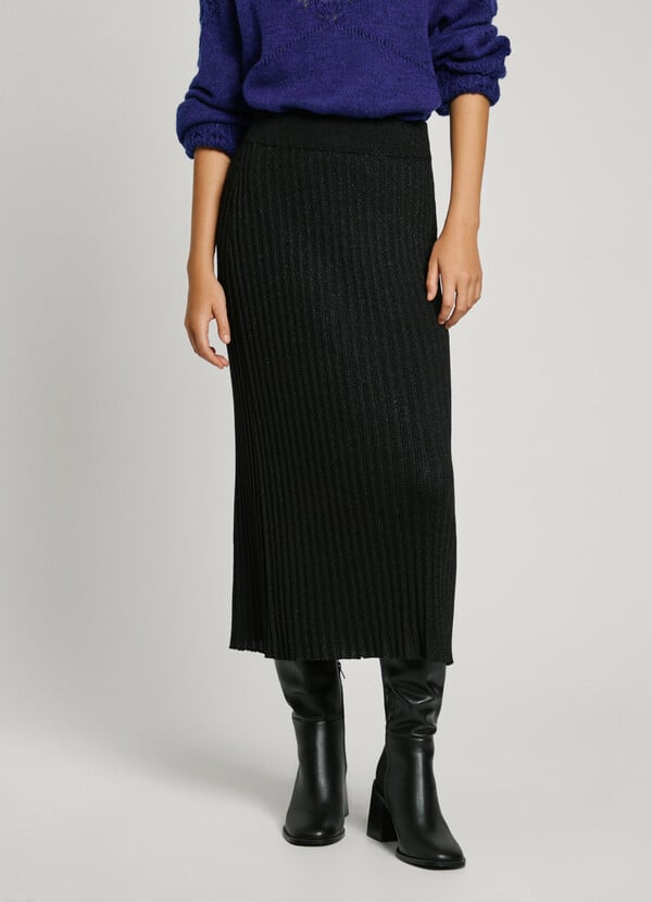 Pepe Jeans falda midi rayas canalé Ahorra y exporta