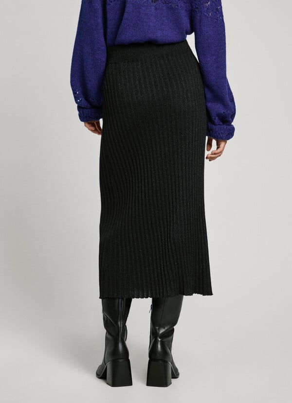 Pepe Jeans falda midi rayas canalé Ahorra y exporta