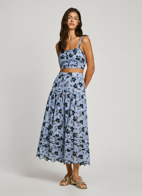 Pepe Jeans falda midi estampado floral Grandes ahorros
