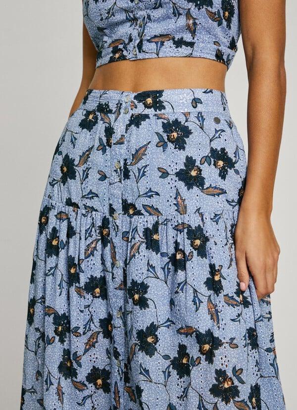 Pepe Jeans falda midi estampado floral Grandes ahorros