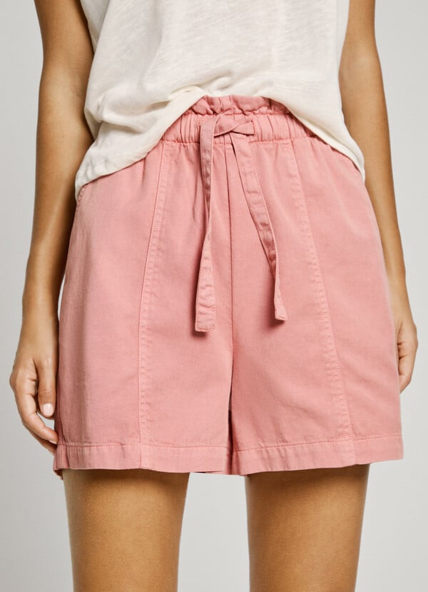 Pepe Jeans bermuda paper bag de sarga Oferta especial