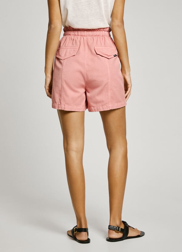Pepe Jeans bermuda paper bag de sarga Oferta especial