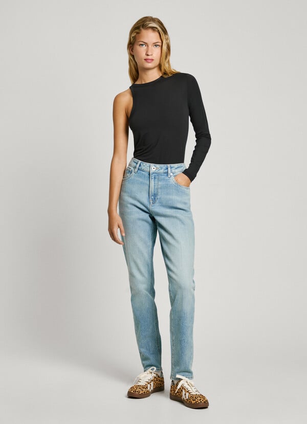 Pepe Jeans jeans fit taper y tiro alto - violet