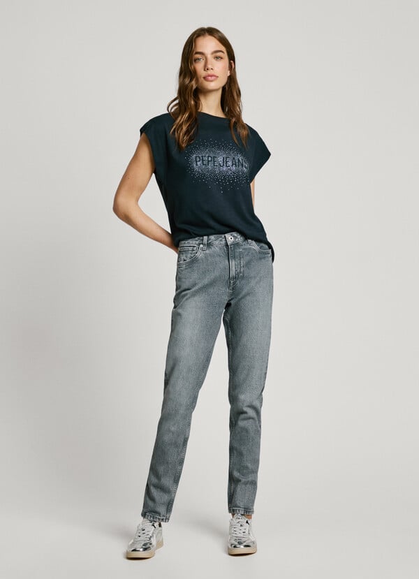 Pepe Jeans jeans fit taper y tiro alto - violet
