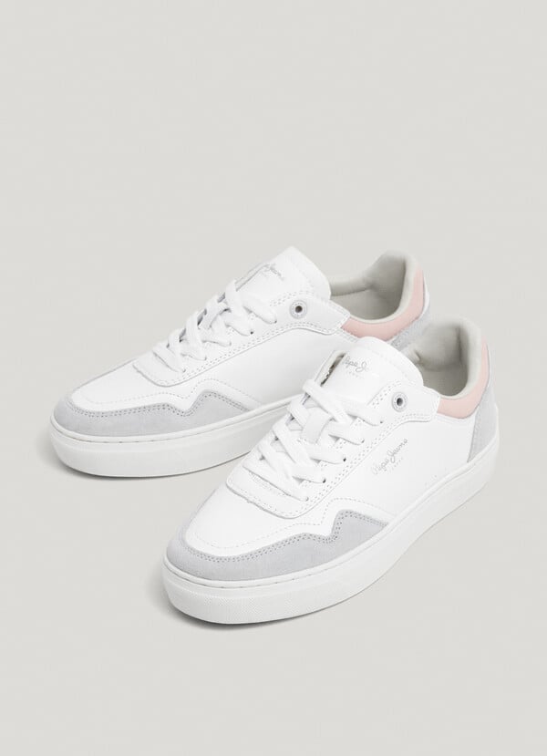 Pepe Jeans zapatillas piel con detalles en ante Ofertas de temporada