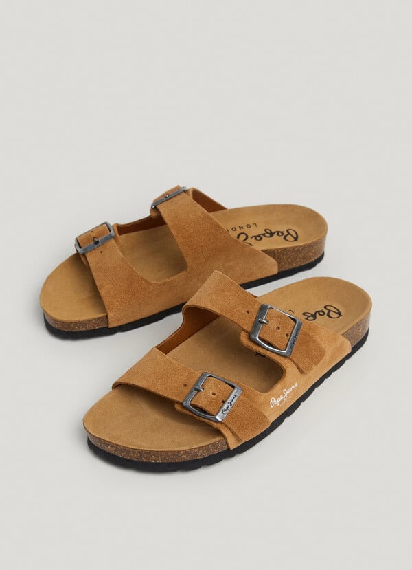 Pepe Jeans sandalias ante con doble hebilla En línea