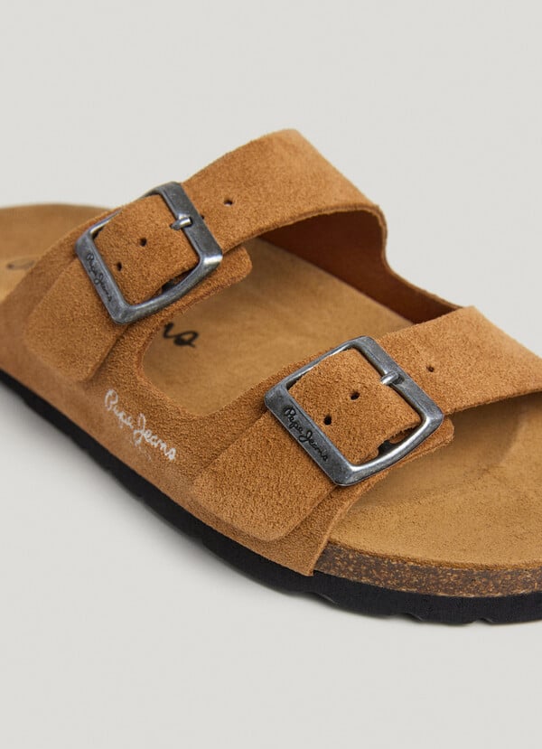 Pepe Jeans sandalias ante con doble hebilla En línea