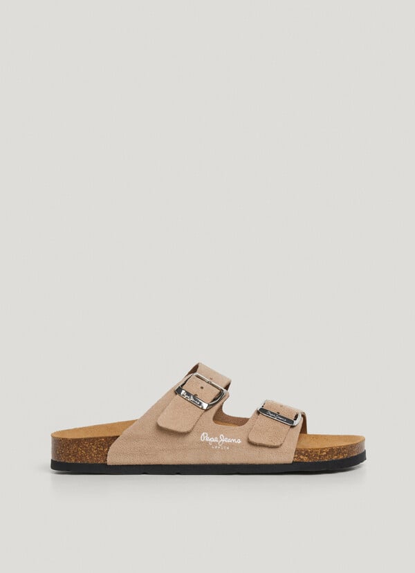 Pepe Jeans sandalias ante con doble hebilla Outlet