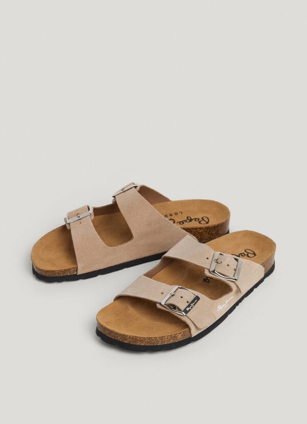 Pepe Jeans sandalias ante con doble hebilla Outlet