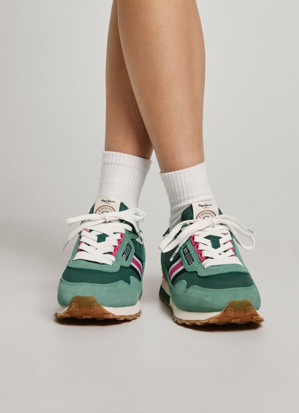 Pepe Jeans zapatillas running con detalles en ante - kingston ÚLTIMAS EDICIONES