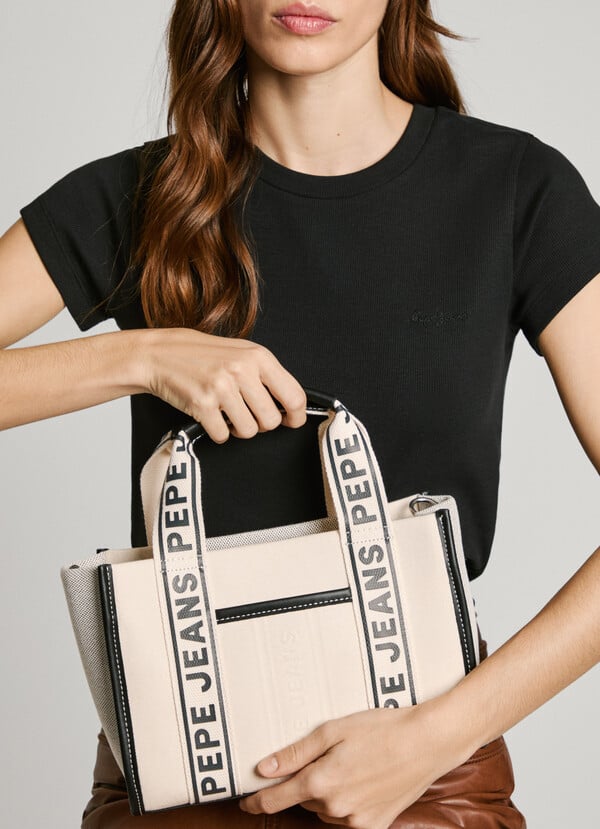 Pepe Jeans bandolera con detalles efecto piel