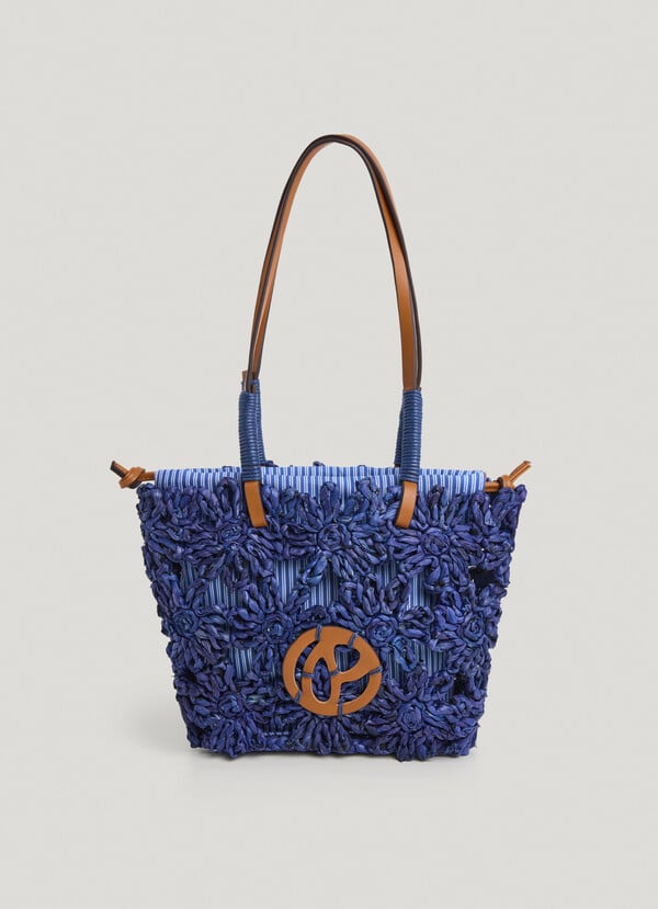 Pepe Jeans bolso de rafia con detalles florales Tienda