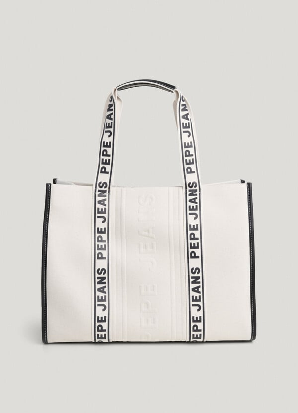 Pepe Jeans bolso tote con detalles efecto piel En oferta