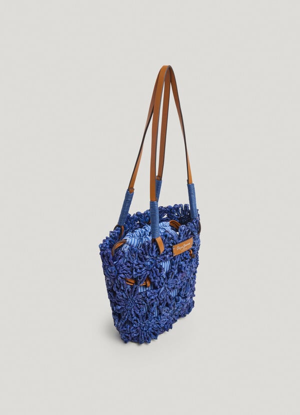 Pepe Jeans bolso de rafia con detalles florales Rebajas de fábrica