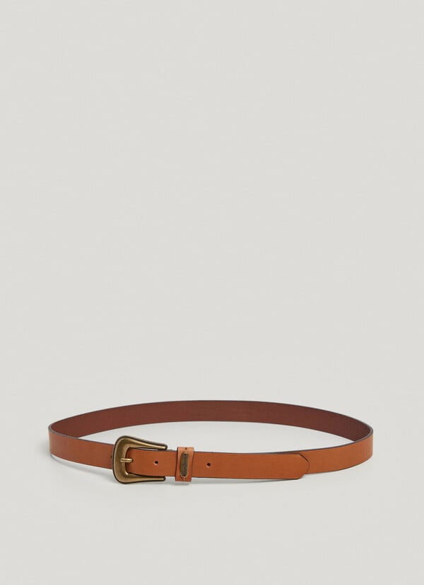 Pepe Jeans cinturón piel hebilla metálica