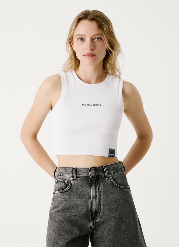 Pepe Jeans camiseta canalé fit cropped Solo queda un día