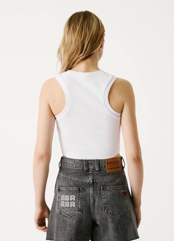 Pepe Jeans camiseta canalé fit cropped Solo queda un día