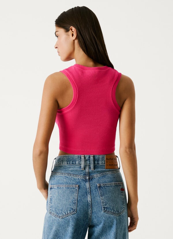 Pepe Jeans camiseta canalé fit cropped Limitado a 3 días