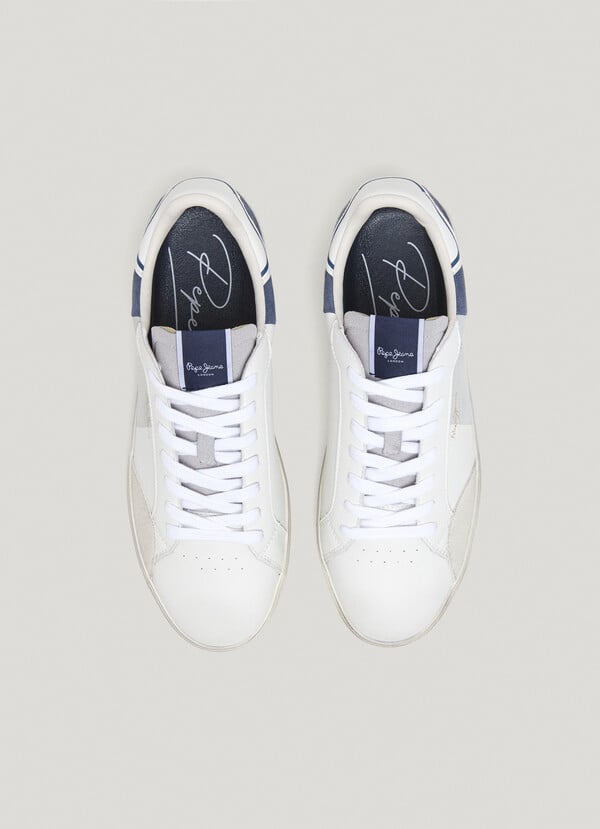 Pepe Jeans zapatillas piel con detalles en ante Ventas relámpago