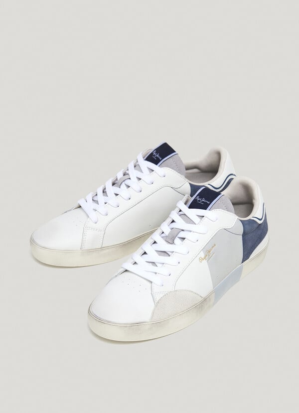 Pepe Jeans zapatillas piel con detalles en ante Ventas relámpago