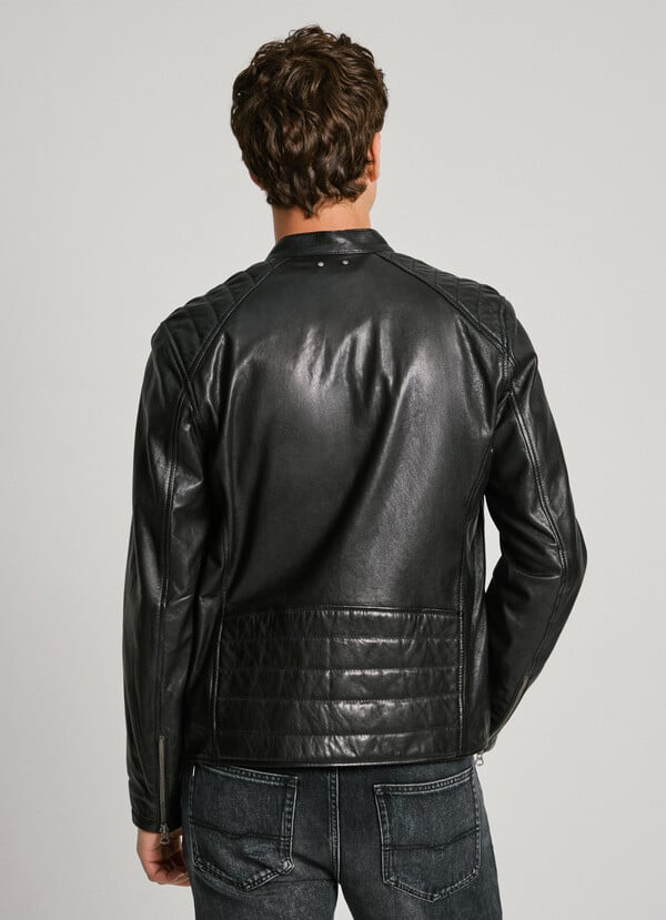 Pepe Jeans cazadora biker de piel Precio ultrabajo